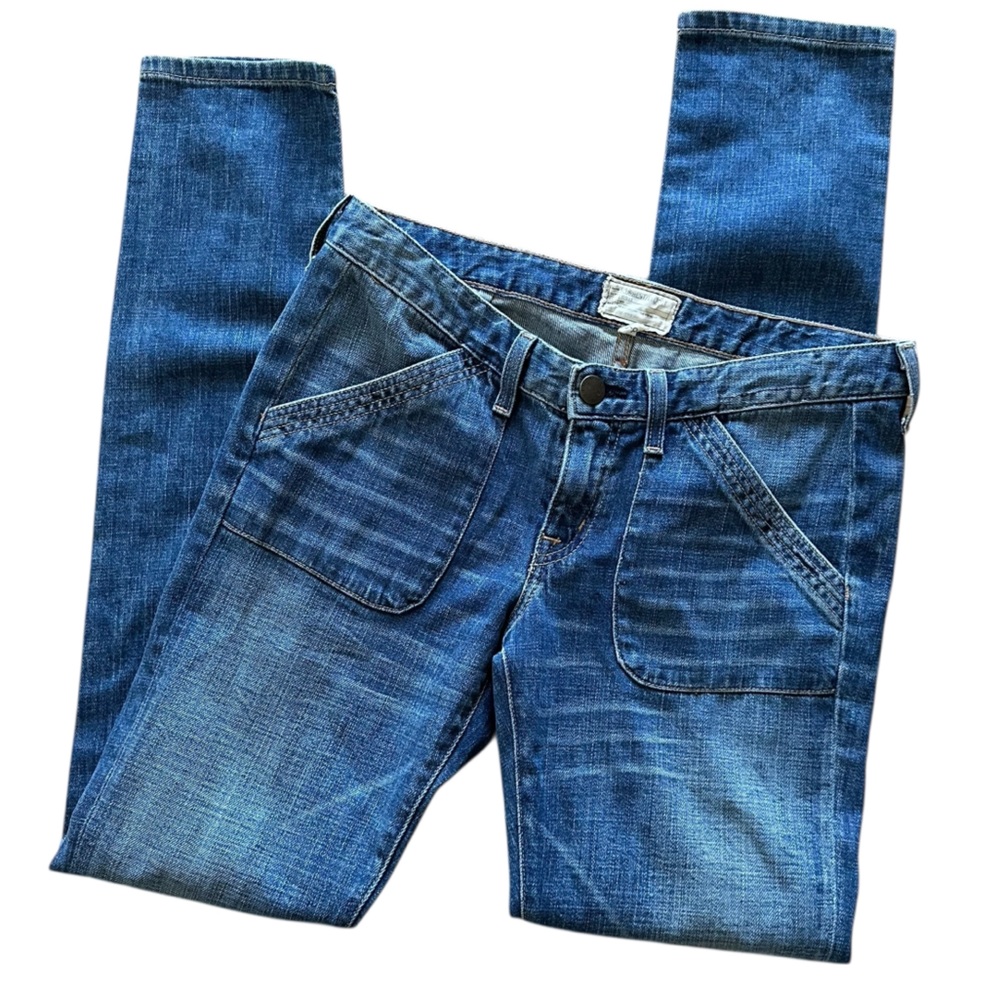 Current Elliott The Skinny Trouser High Low Denim Jeans Women Sz 28